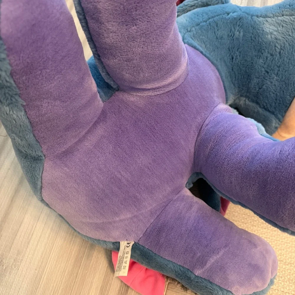 Disney Eeyore Plush Mattel Large Blue Pink Bow Detachable Tail Vintage 90s FLAW